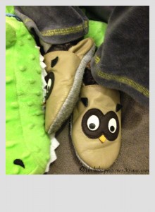 chaussons bébé cuir souple hibou a pas de loulous