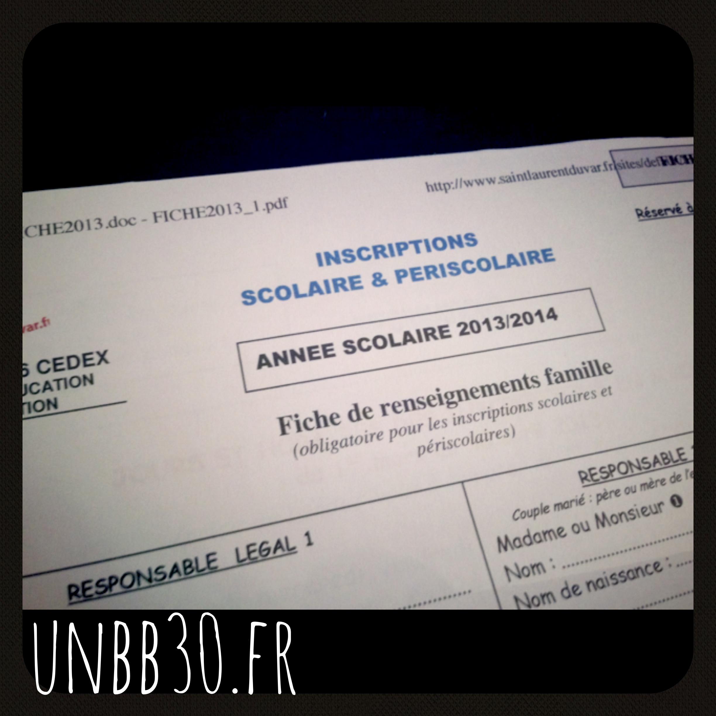 inscription à la maternelle