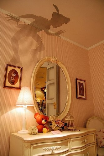 peter-pan-shadow-painted-on-a-bedroom-wall-