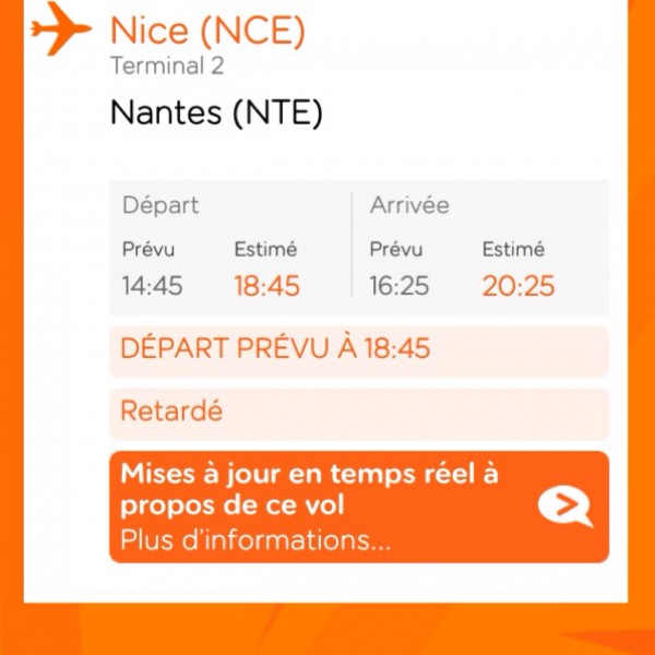 Suivi en direct application easy jet