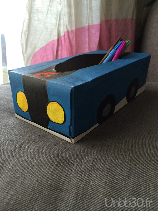 DIY boite à crayon voiture boite à mouchoir