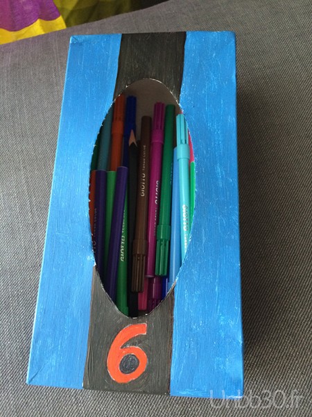 DIY boite à crayon voiture dessus