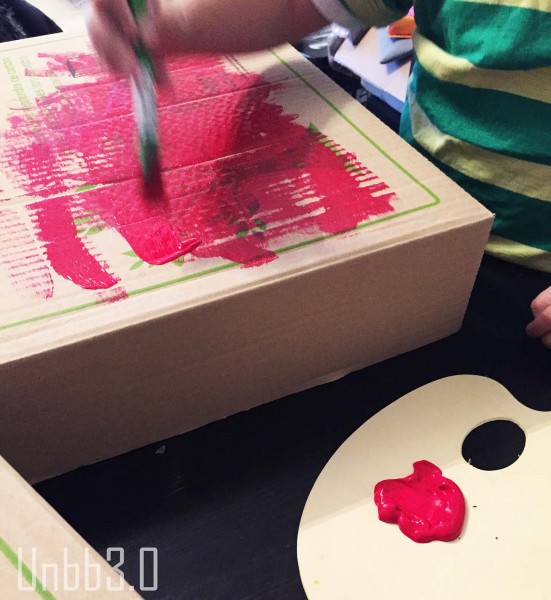 peinture tv carton diy