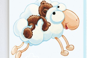 tableau-enfant-lours-kiwi-lOurs-Kiwi-dort-sur-le-mouton-nuage-1