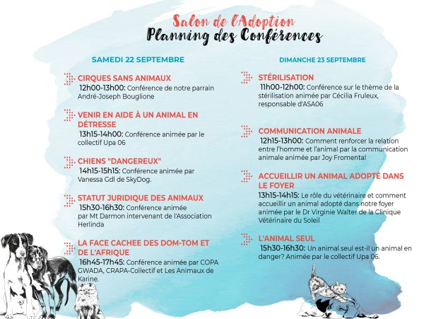 Planning des Conférences du salon de l'adoption