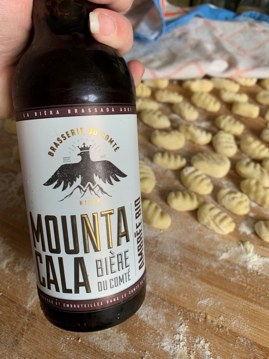 Gnocchis maison et bière niçoise du comté