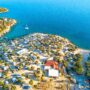 aerial view of novalja coastal campgrounds in croatia