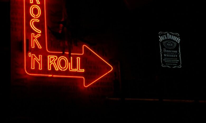 neon signage in a bar